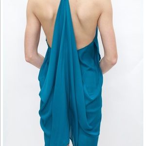 Drape dress in teal